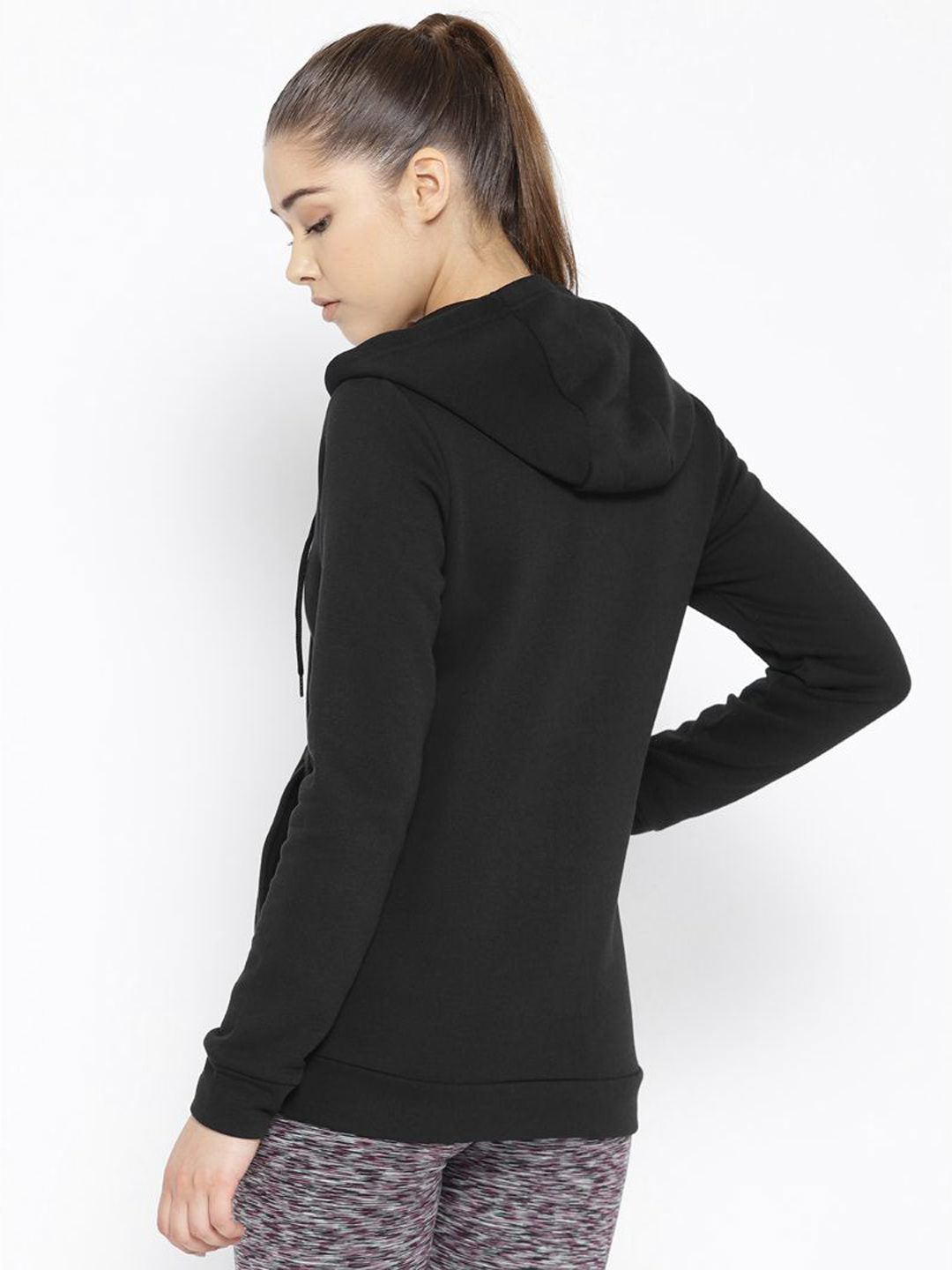 Alcis Women Black Solid Hooded Sporty Jacket