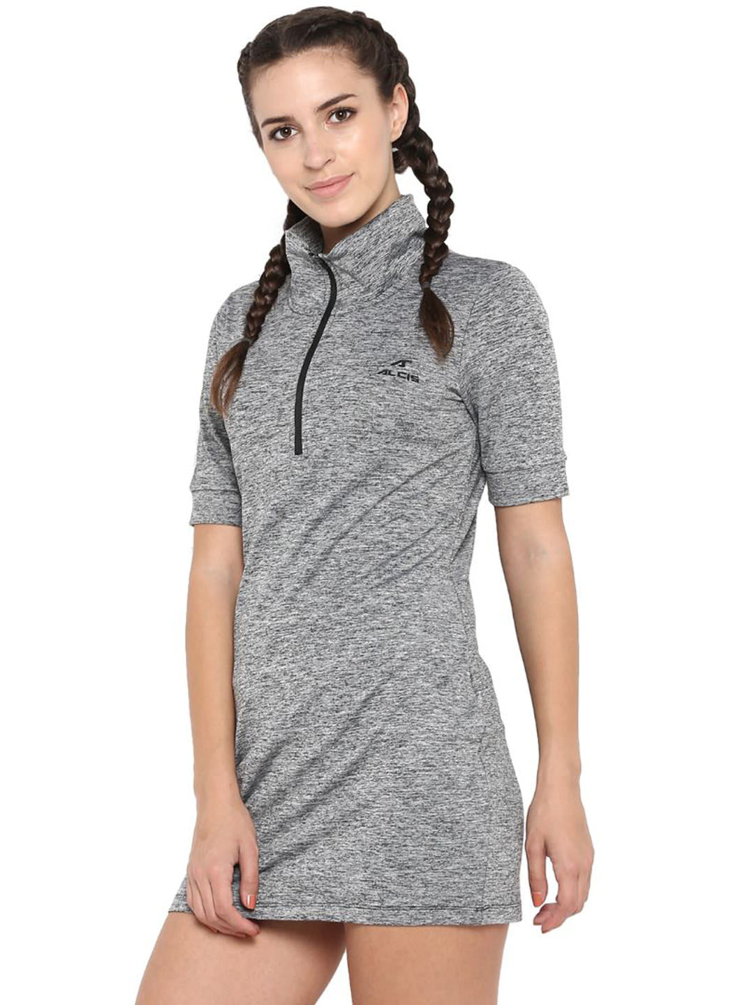 Alcis Women Solid Grey Dress