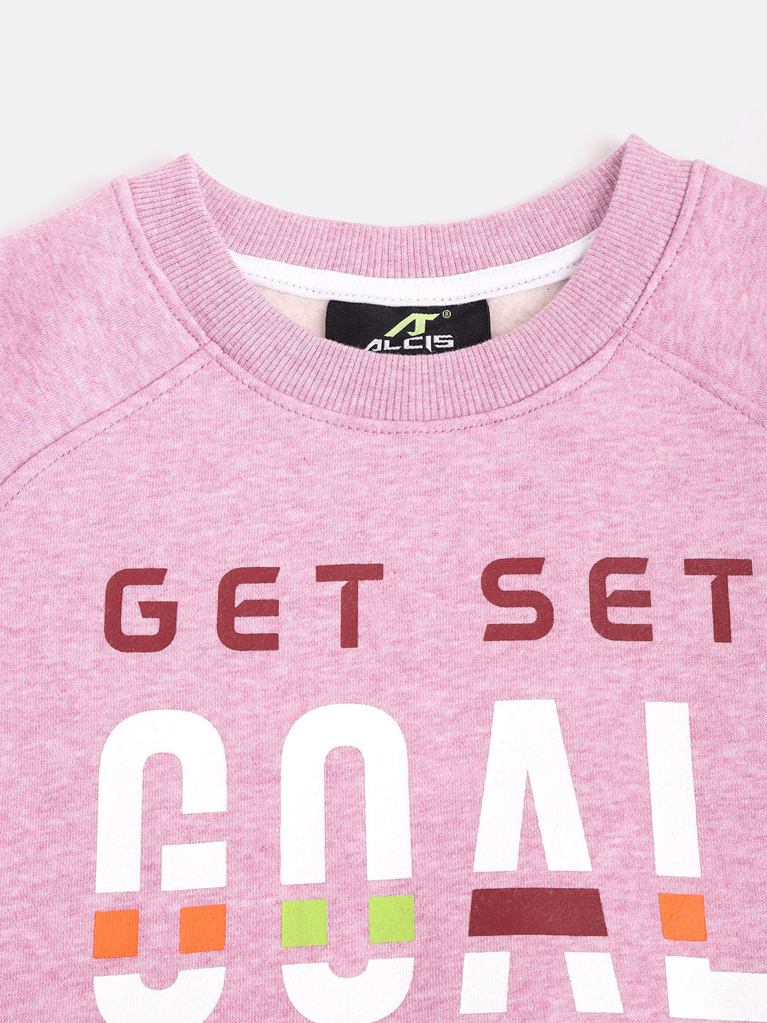 Alcis Girls Pink  White Slogan Print Sporty Sweatshirt
