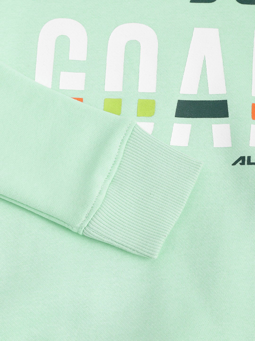 Alcis Girls Mint Green  White Slogan Print Sporty Sweatshirt