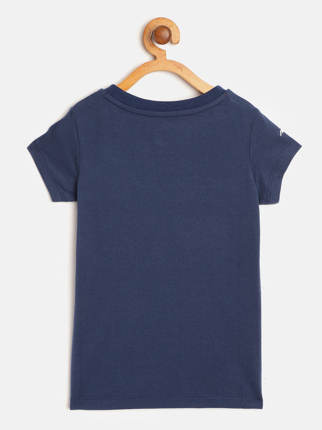 Alcis Girls Navy Blue & Black Printed Round Neck Slim Fit Outdoor T-shirt