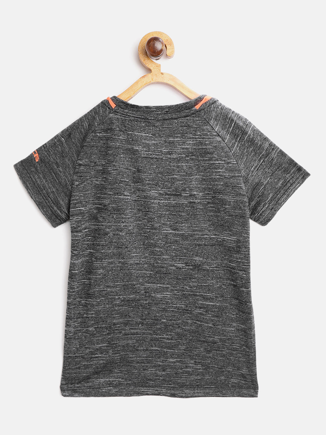 Alcis Girls Charcoal Grey Printed Round Neck T-shirt