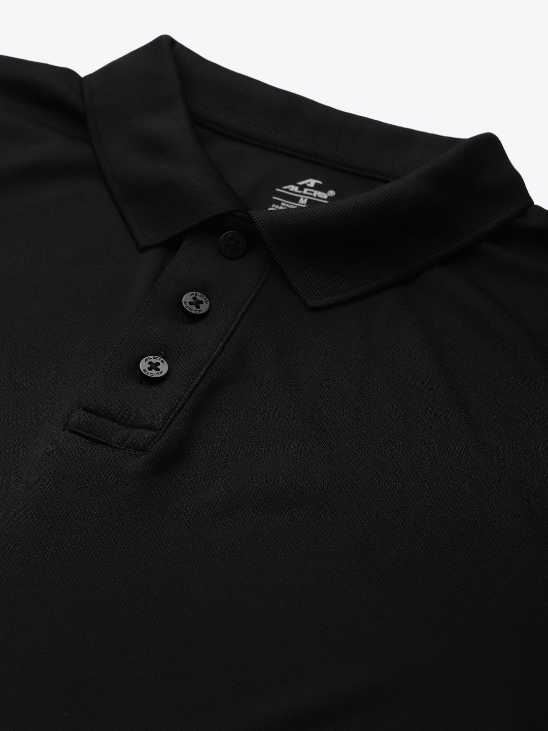 Alcis Men Black Solid Polo Collar T-shirt