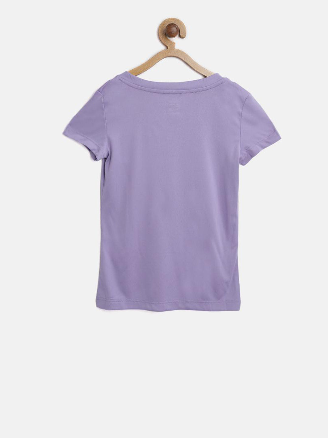 Alcis Girls Lavender Solid Slim fit V-Neck T-shirt