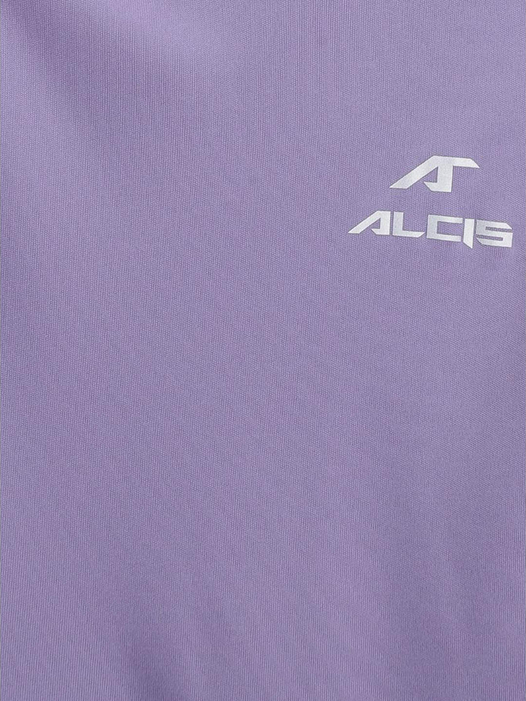 Alcis Girls Lavender Solid Slim fit V-Neck T-shirt