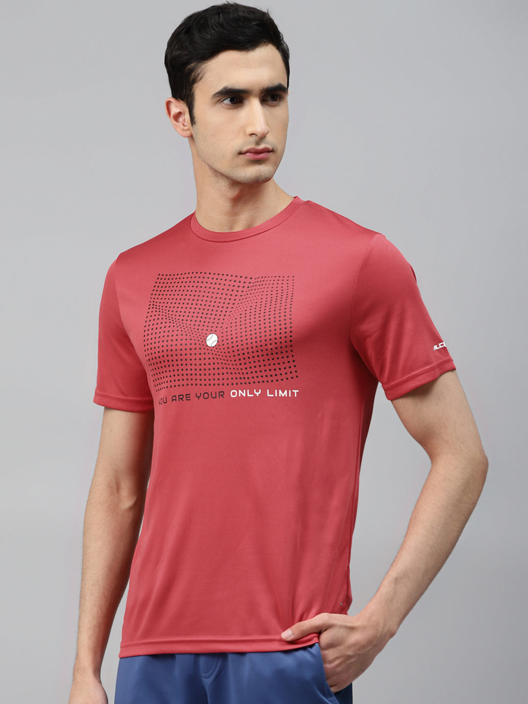Alcis Men Red Printed Round Neck T-shirt