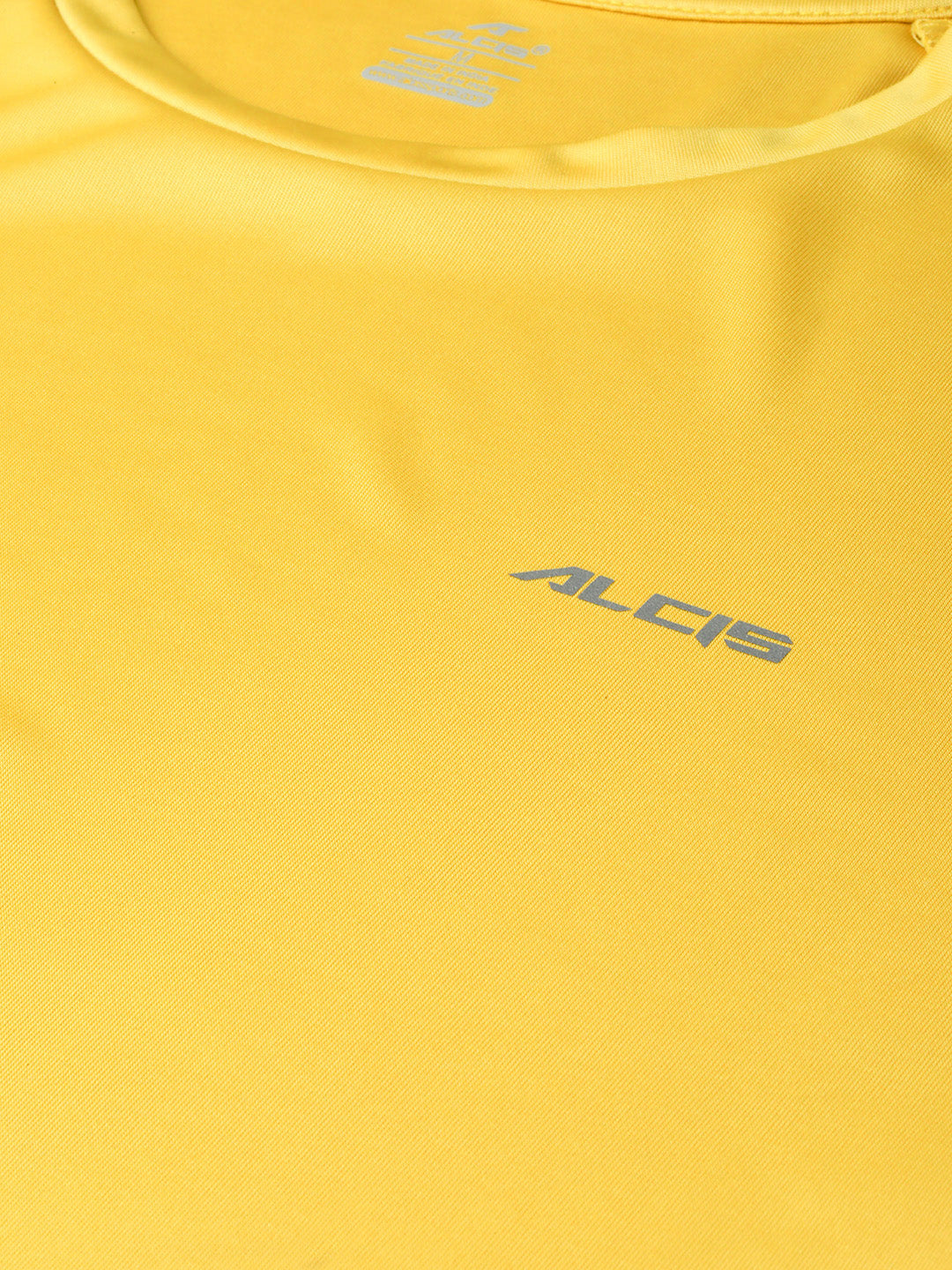 Alcis Men Yellow Solid Slim Fit Round Neck VIROPROTKT T-shirt