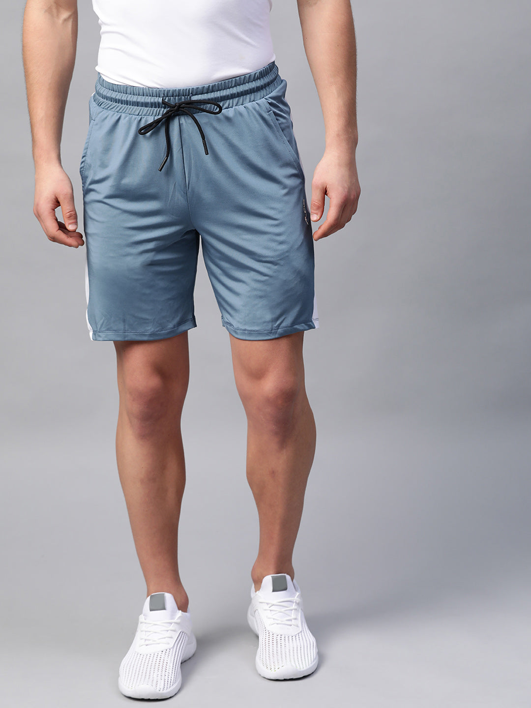 Alcis Men Blue Solid Slim Fit Sports Shorts