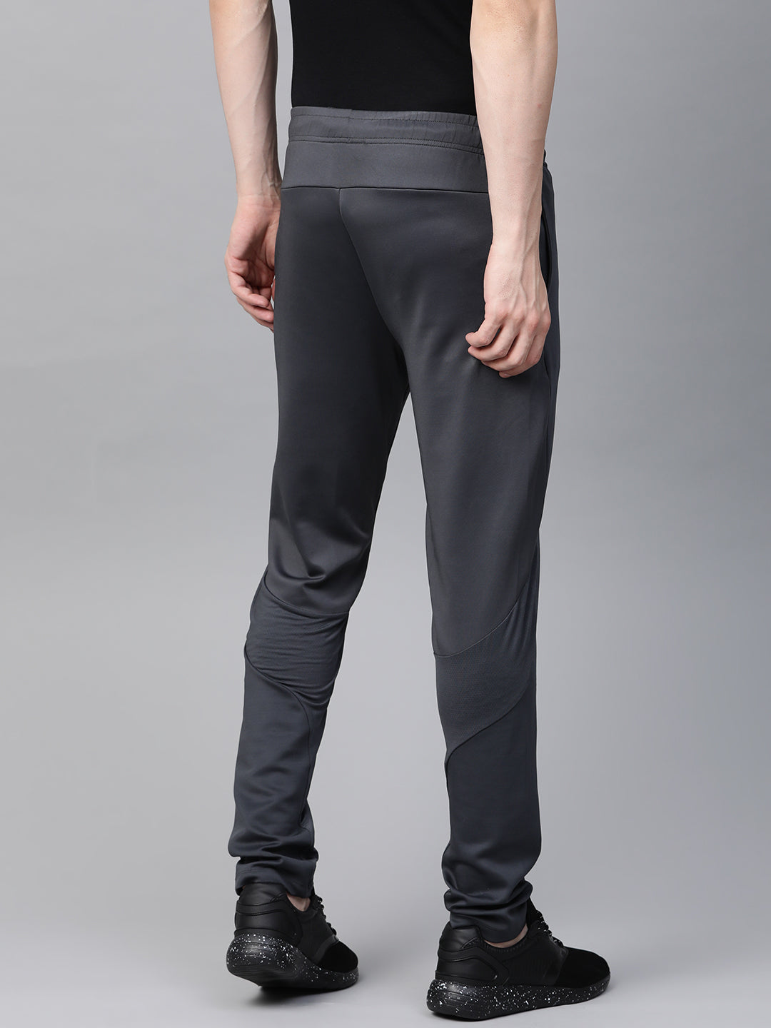 Alcis Men Charcoal Grey Solid Running Track Pants