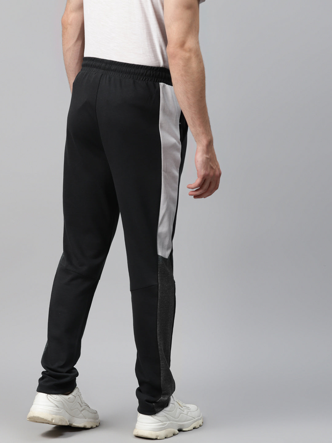 Alcis Men Black Solid Slim Fit Pure Cotton Training Track Pants