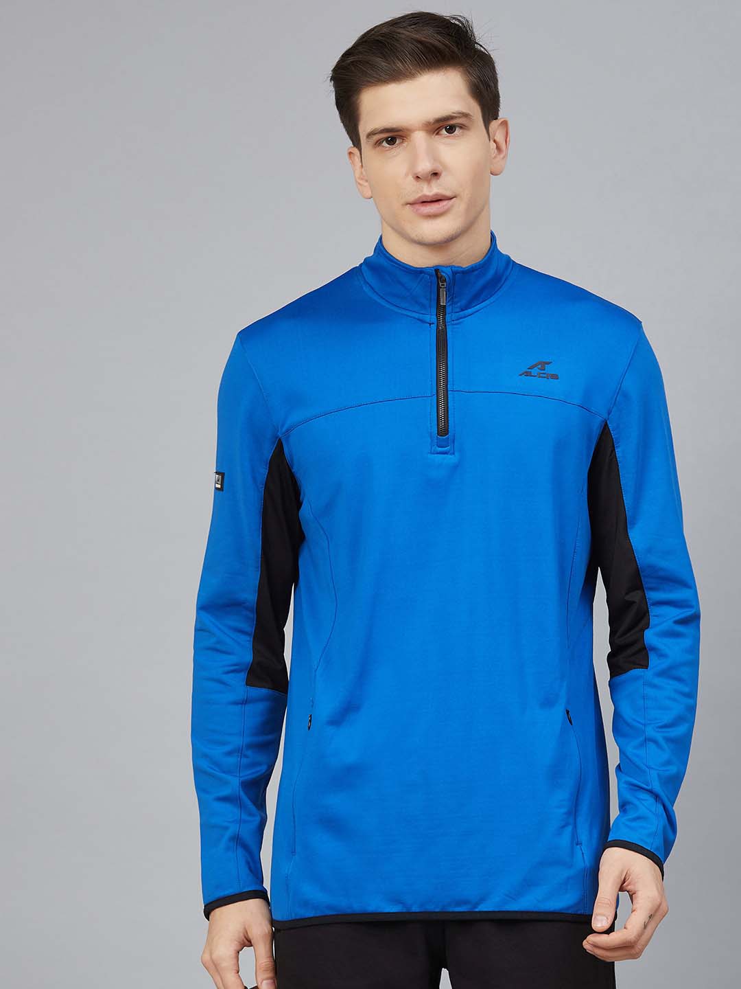Alcis Men Blue Solid Training Sweatshirt