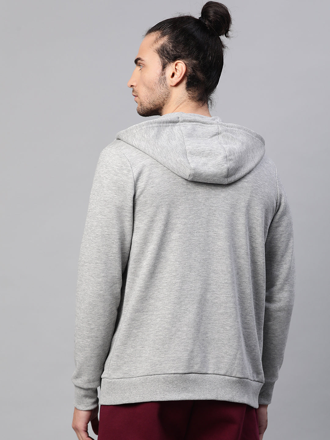 Alcis Men Solid Grey Melange Sweatshirts