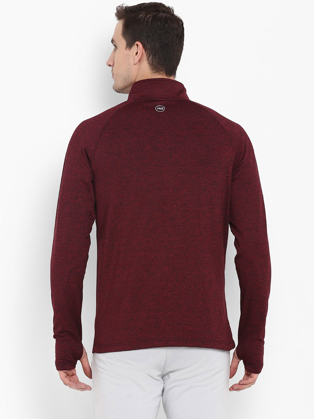 Alcis Men Maroon Solid Sweatshirt