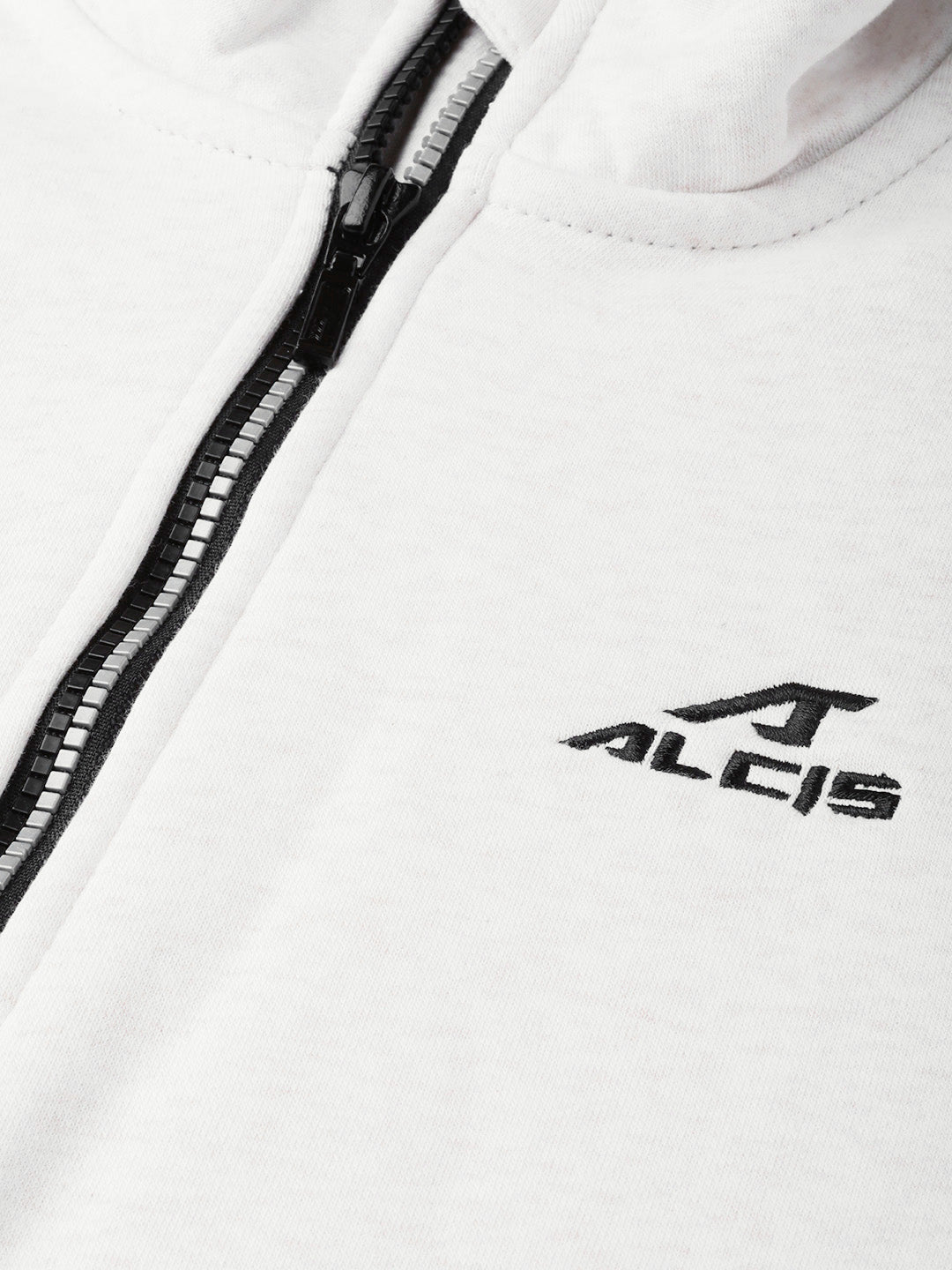 Alcis Men Cream-Coloured  Black Solid Sporty Jacket