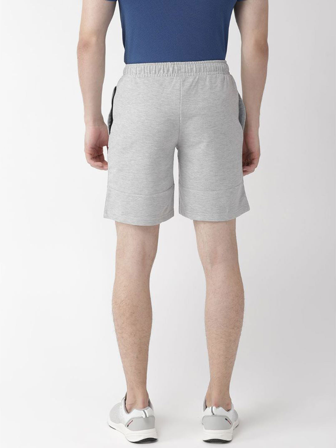 Alcis Men Grey Melange Solid Sports Shorts