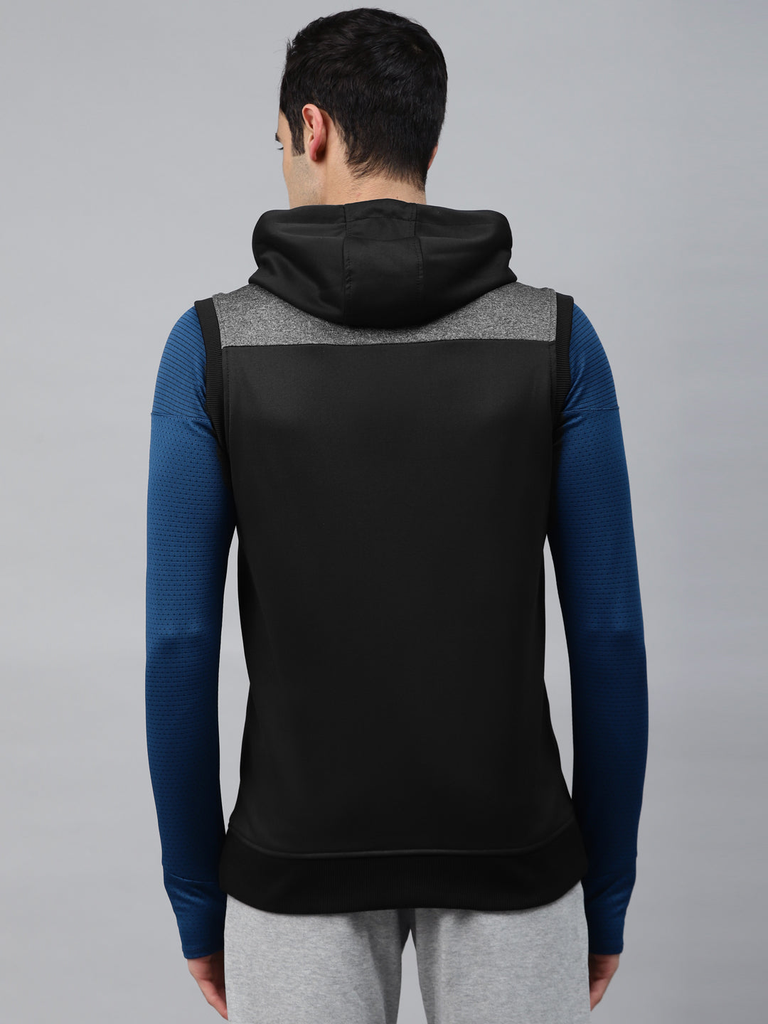 Alcis Men Black Solid Hooded Front-Open Sweatshirt