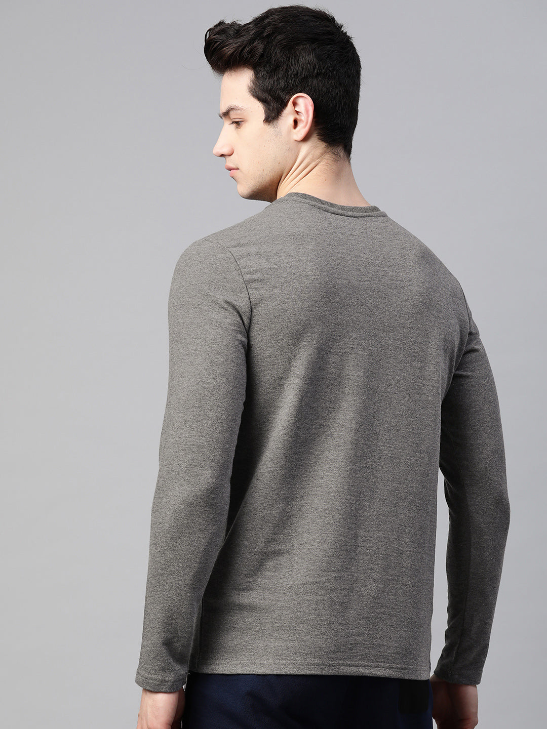 Alcis Men Charcoal Grey & White Printed Outdoor Sweatshirt