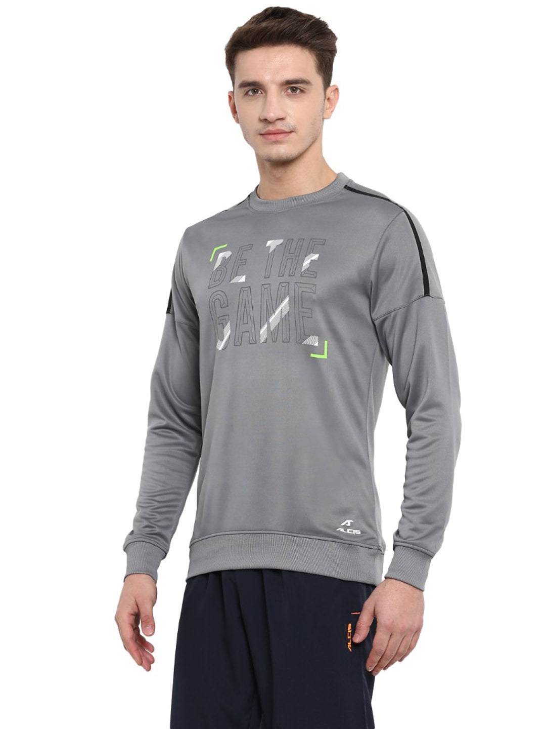Alcis Men Grey Printed Sweatshirt