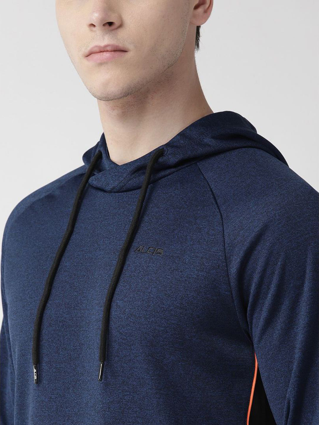 Alcis Men Navy Blue Solid Hooded Sweatshirt