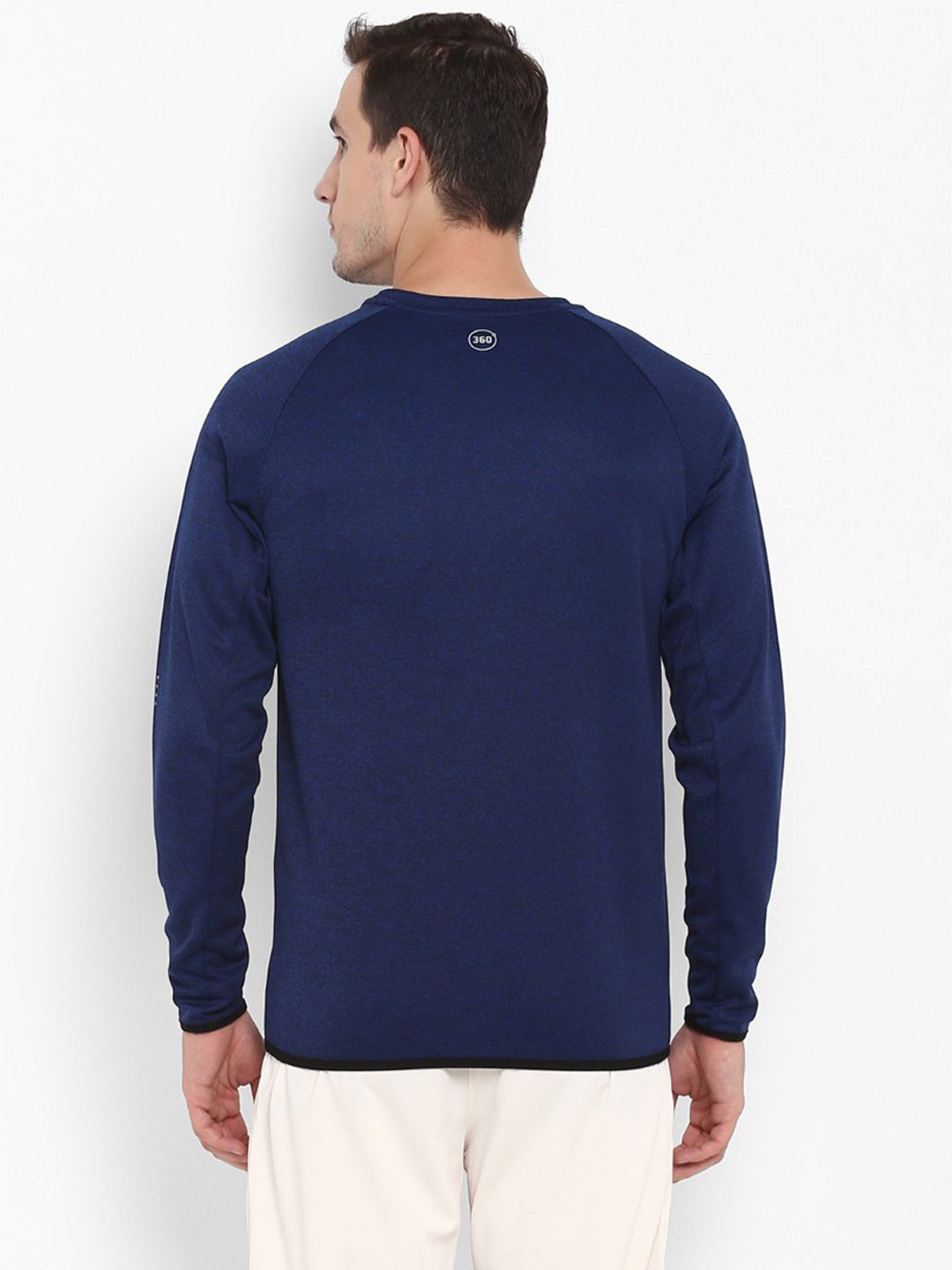 Navy Blue Self Design Sweatshirt