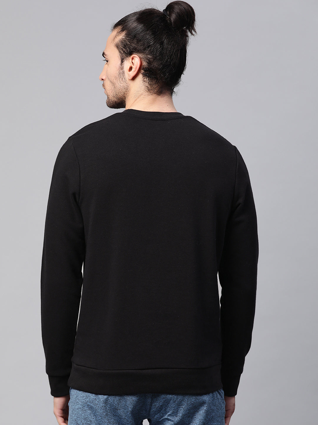 Alcis Men Solid Black Sweatshirts