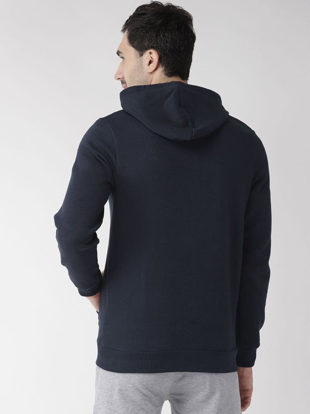 Alcis Men Navy Printed Hooded Sweatshirt