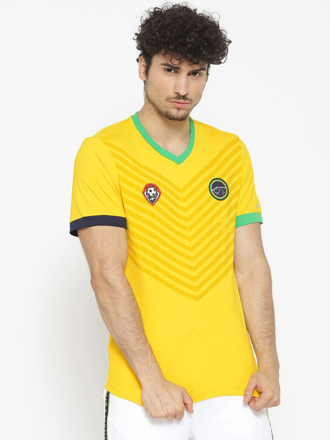 Alcis Mens Yellow Soccer T-Shirt MTE5561