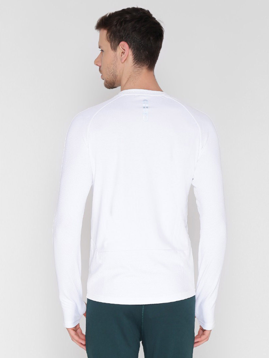 Alcis White Round Neck T-Shirt