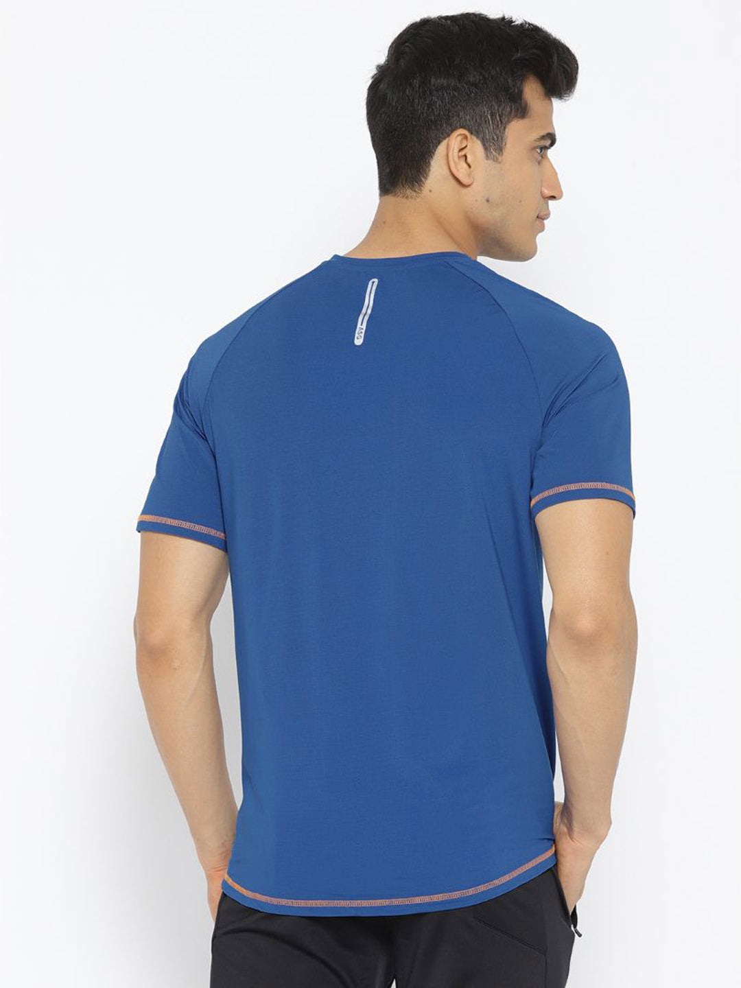 Alcis Men Blue Printed Round Neck Running T-shirt