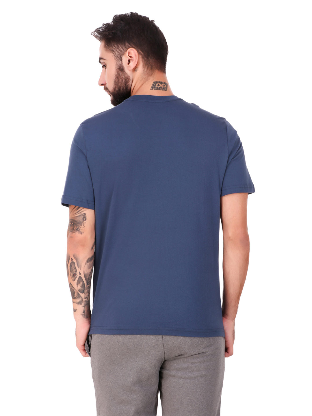 Alcis Men Solid Navy Blue Tshirts