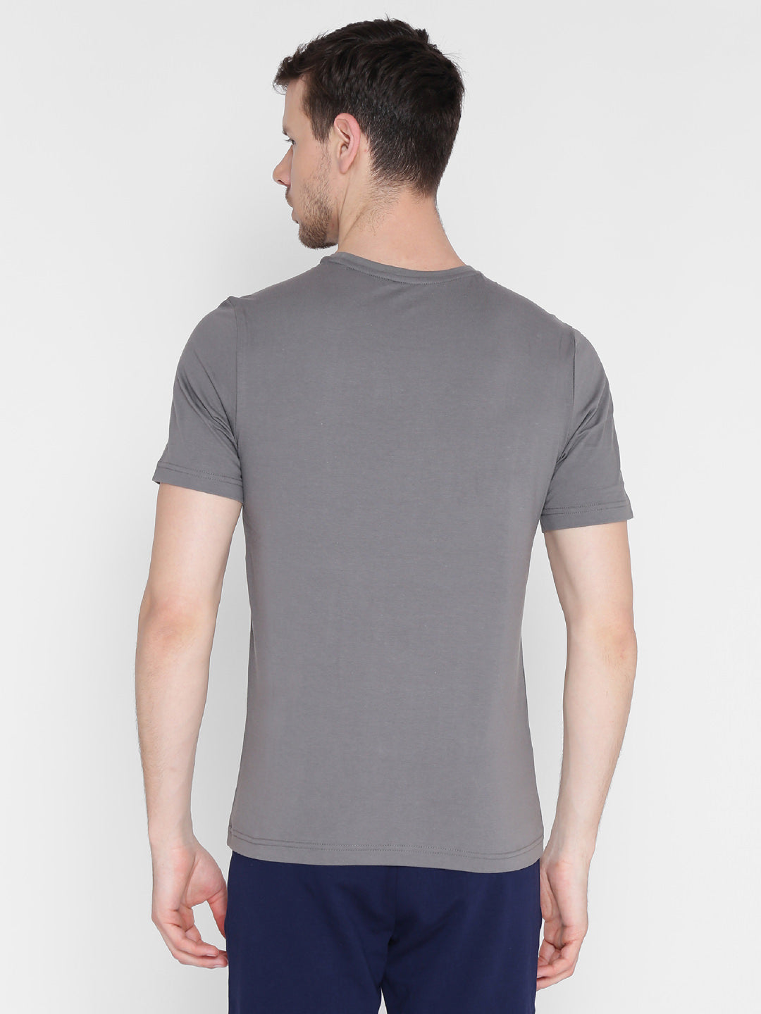 Alcis Men Printed Grey Tshirts