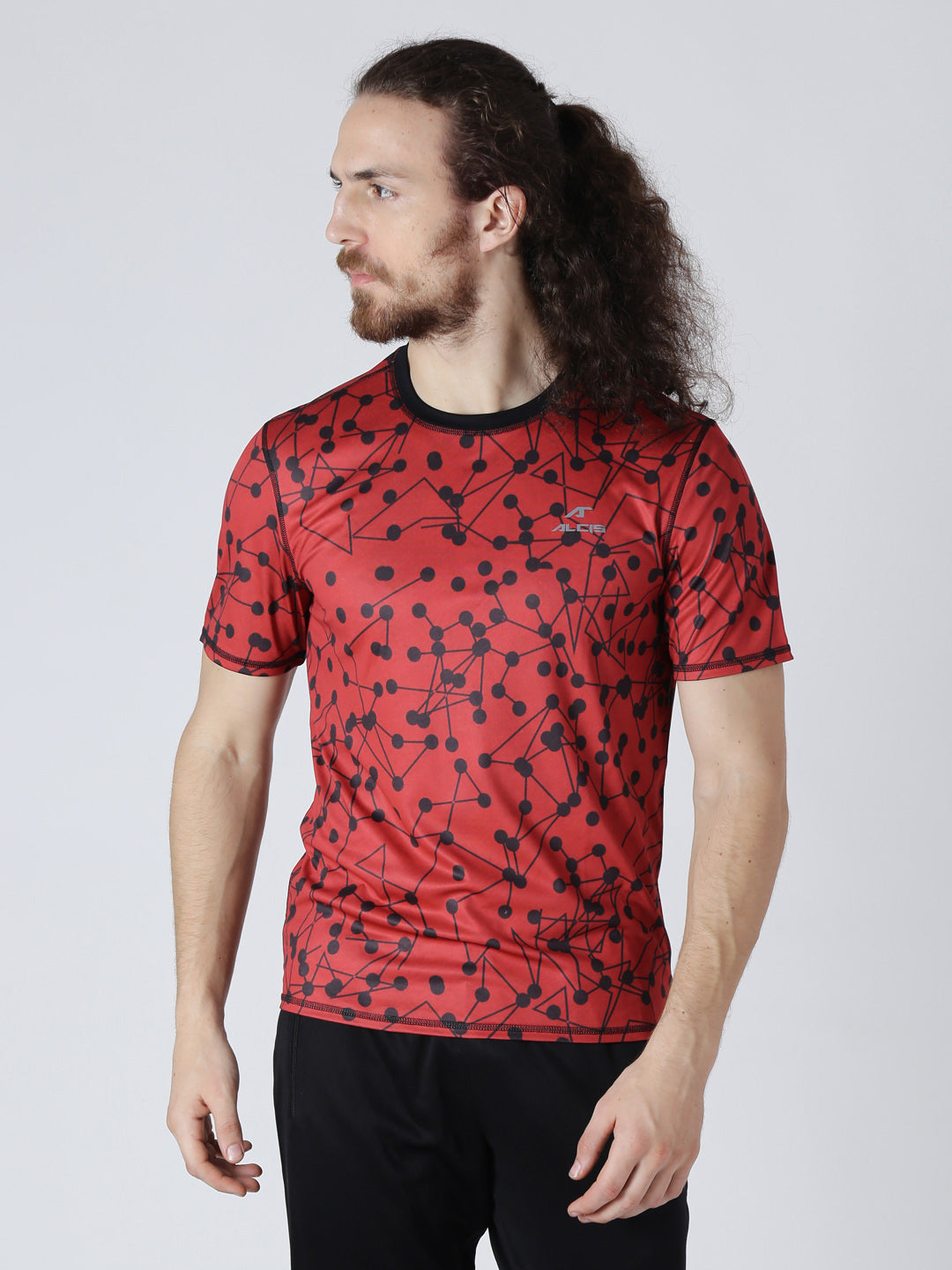Alcis Men Red Printed Round Neck Reversible T-shirt