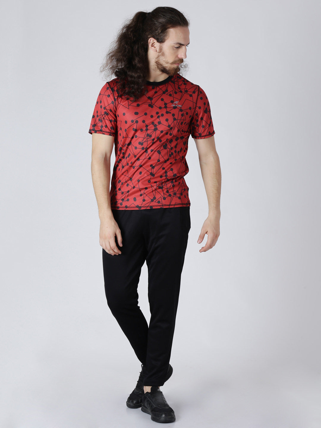 Alcis Men Red Printed Round Neck Reversible T-shirt