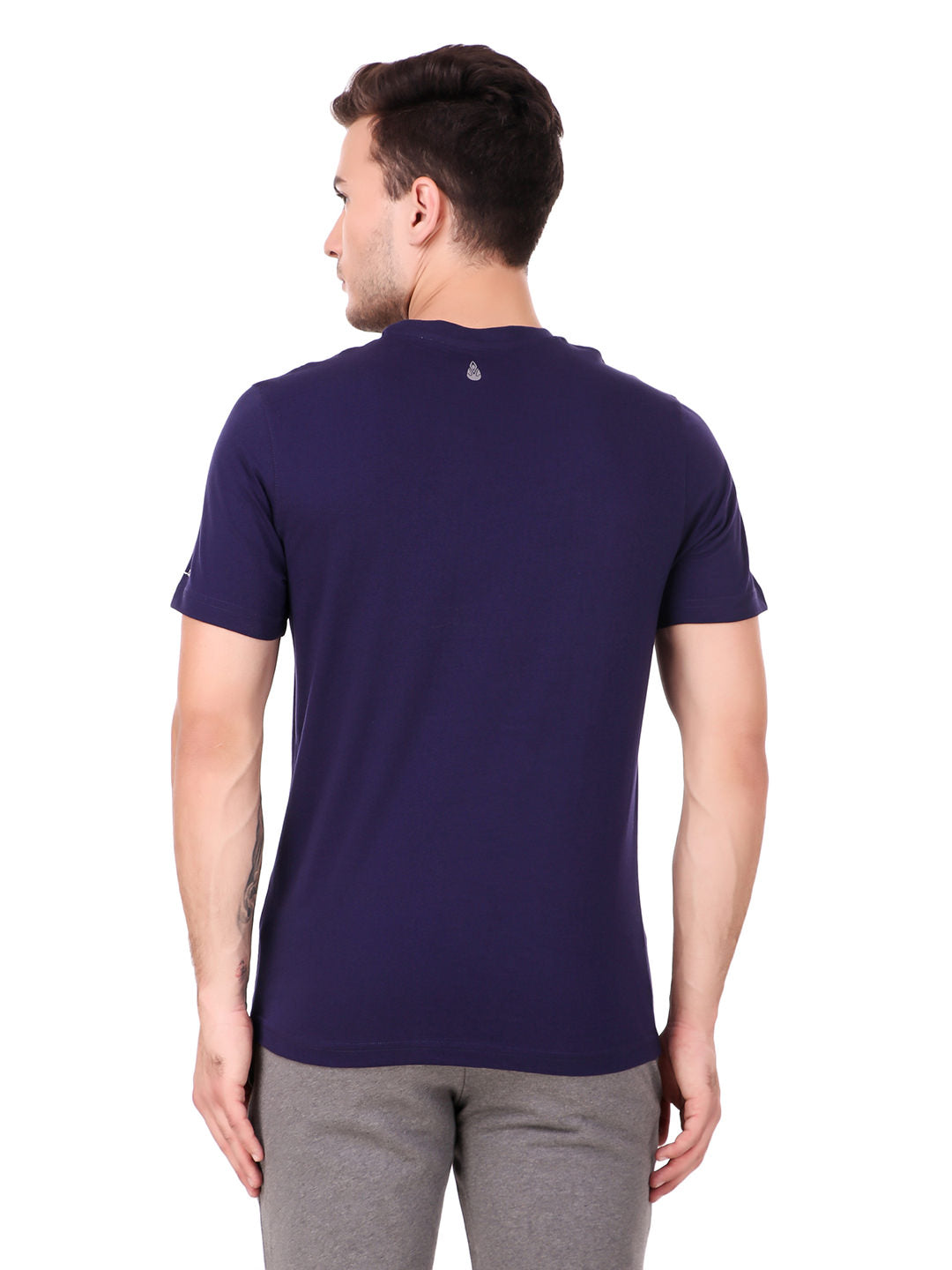 Alcis Men's Printed Navy Blue Tshirt