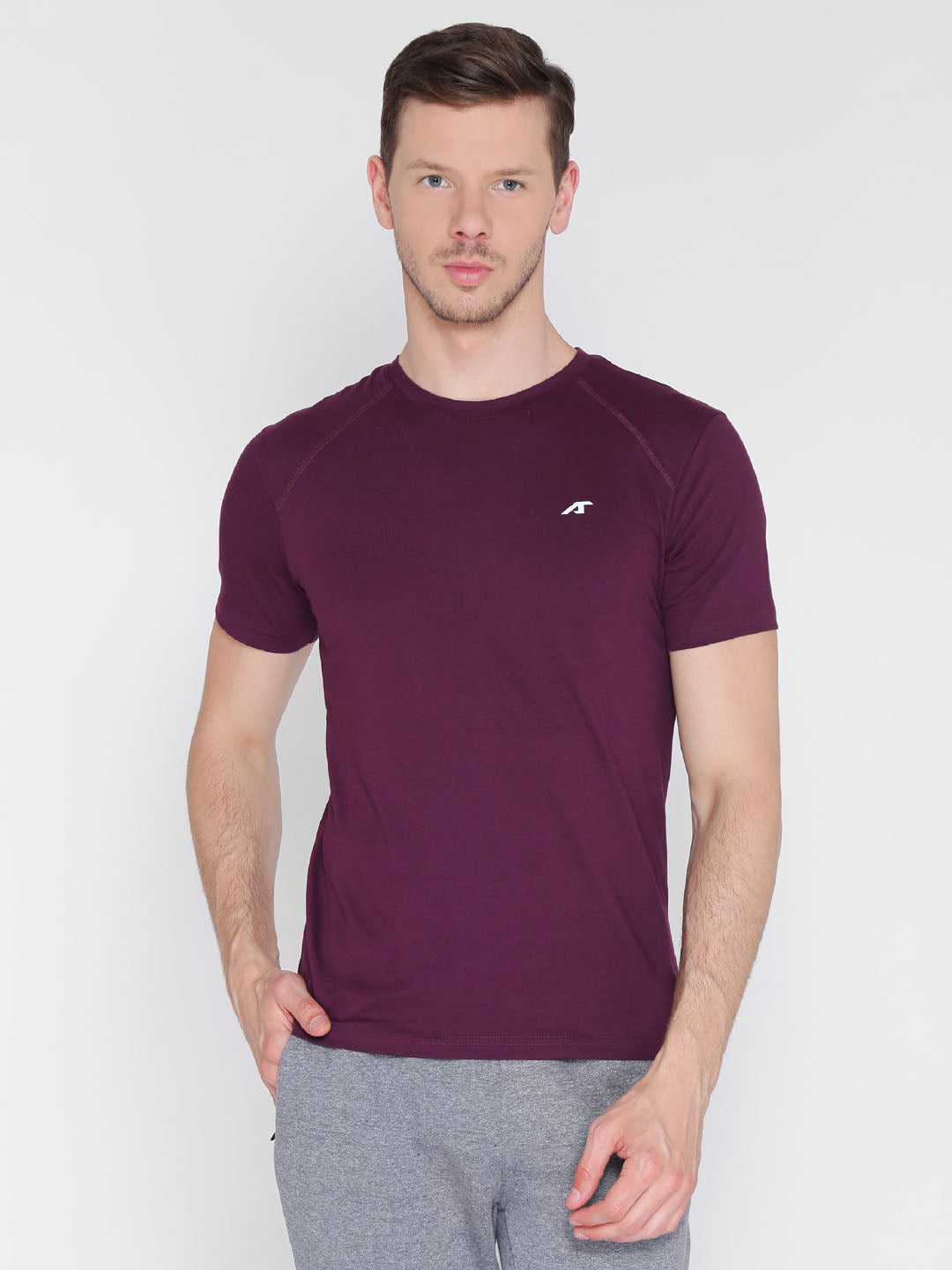 Alcis Multicoloured Solid Round Neck T-Shirt