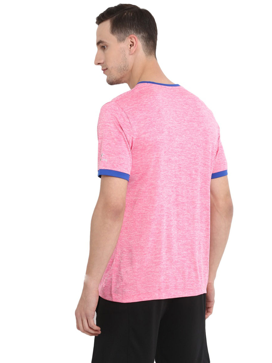 Alcis Men Rajasthan Royals Pink Self Design Round Neck T-shirt