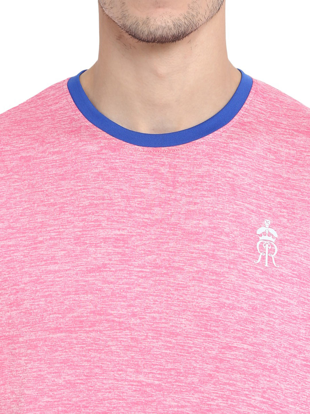 Alcis Men Rajasthan Royals Pink Self Design Round Neck T-shirt