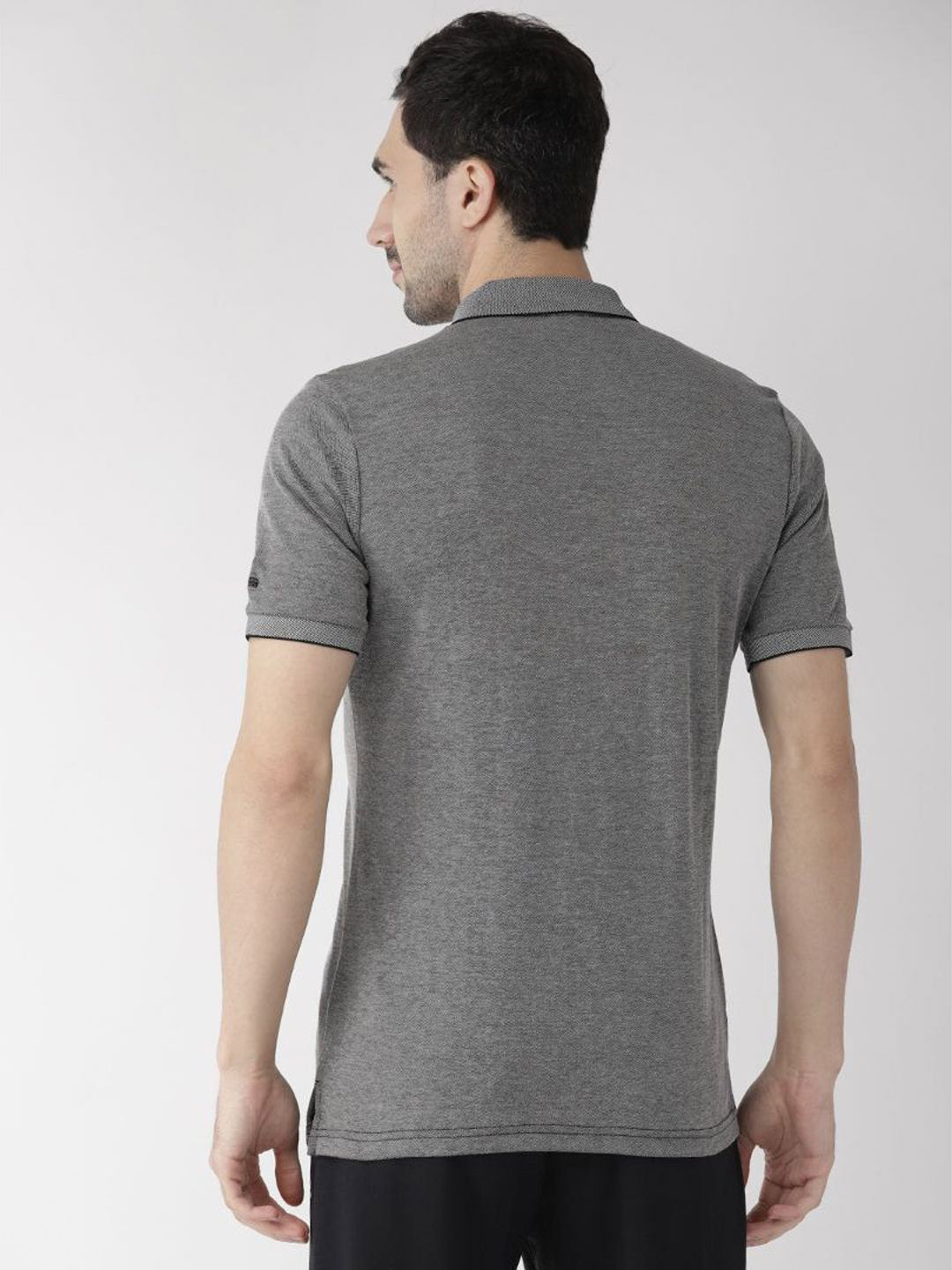 Alcis Men Charcoal Grey Rajasthan Royals Solid Polo Collar T-shirt