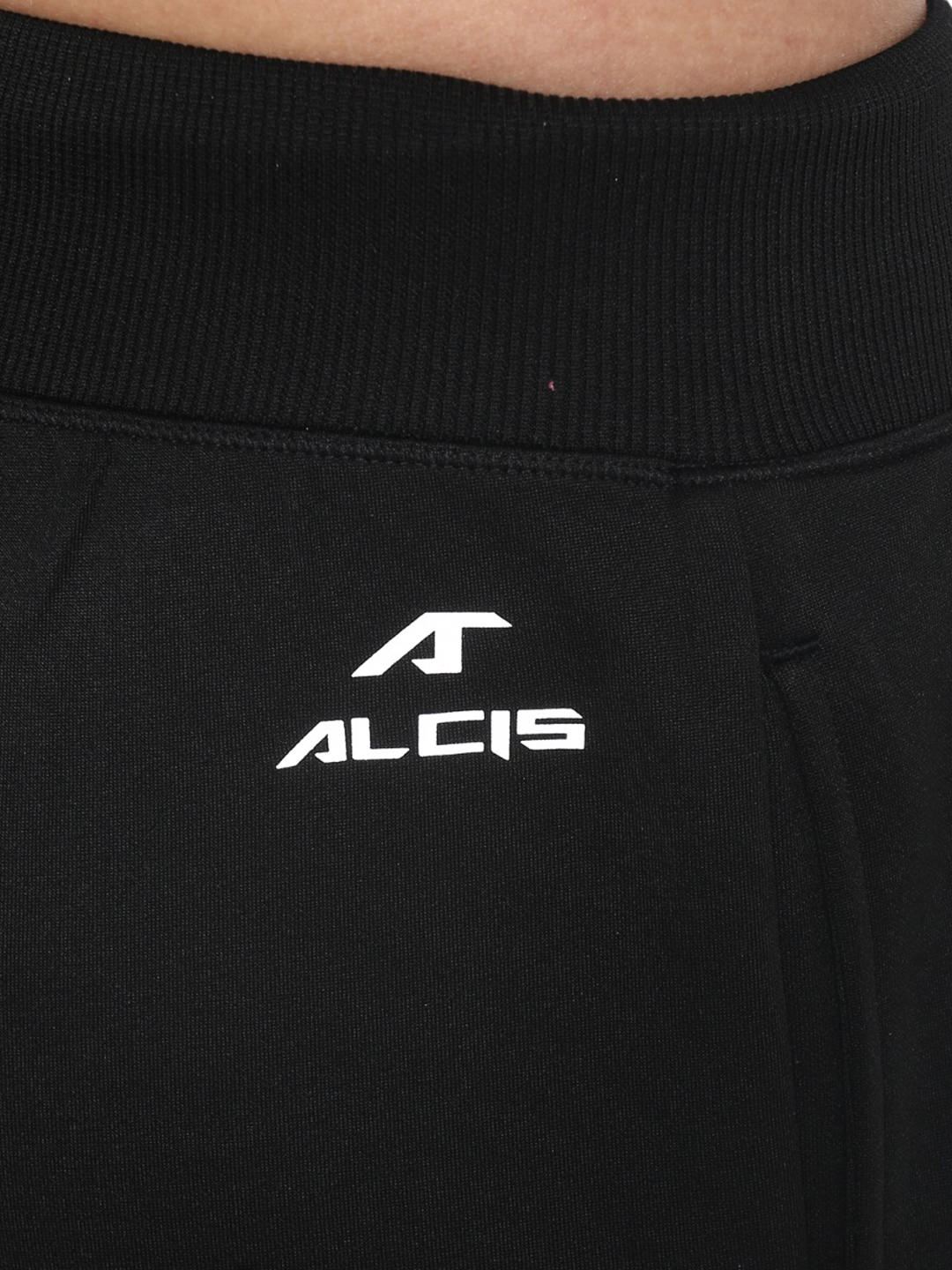 Alcis Women Rajasthan Royals Black Solid Slim-Fit Track Pants