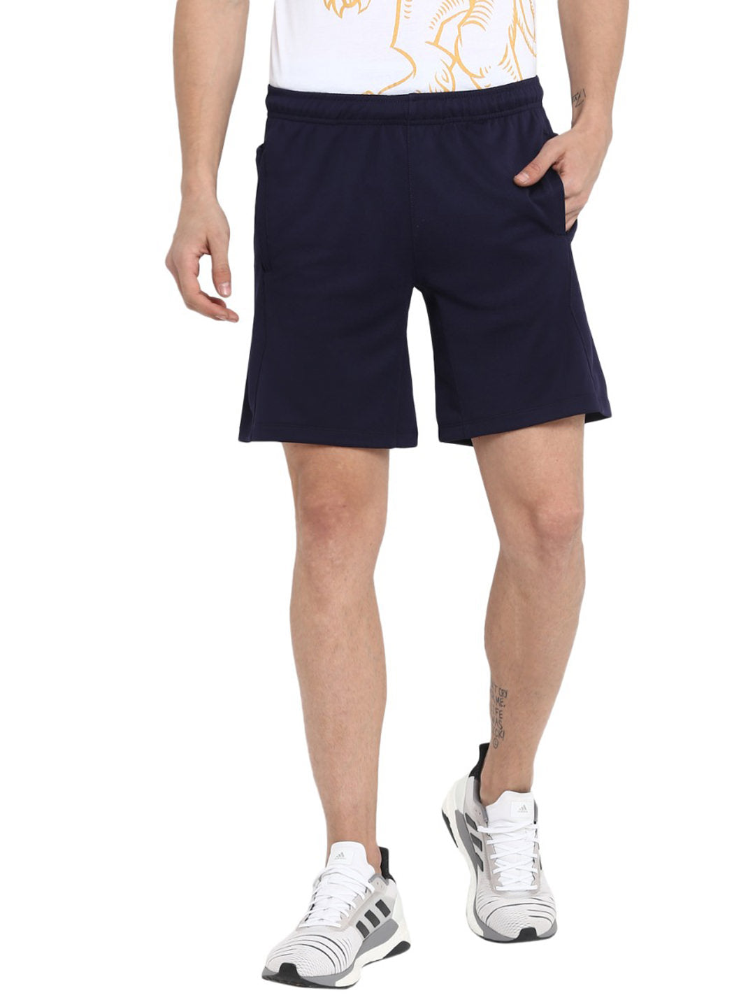 Alcis Men Blue Solid Slim Fit Rajasthan Royals Sports Shorts