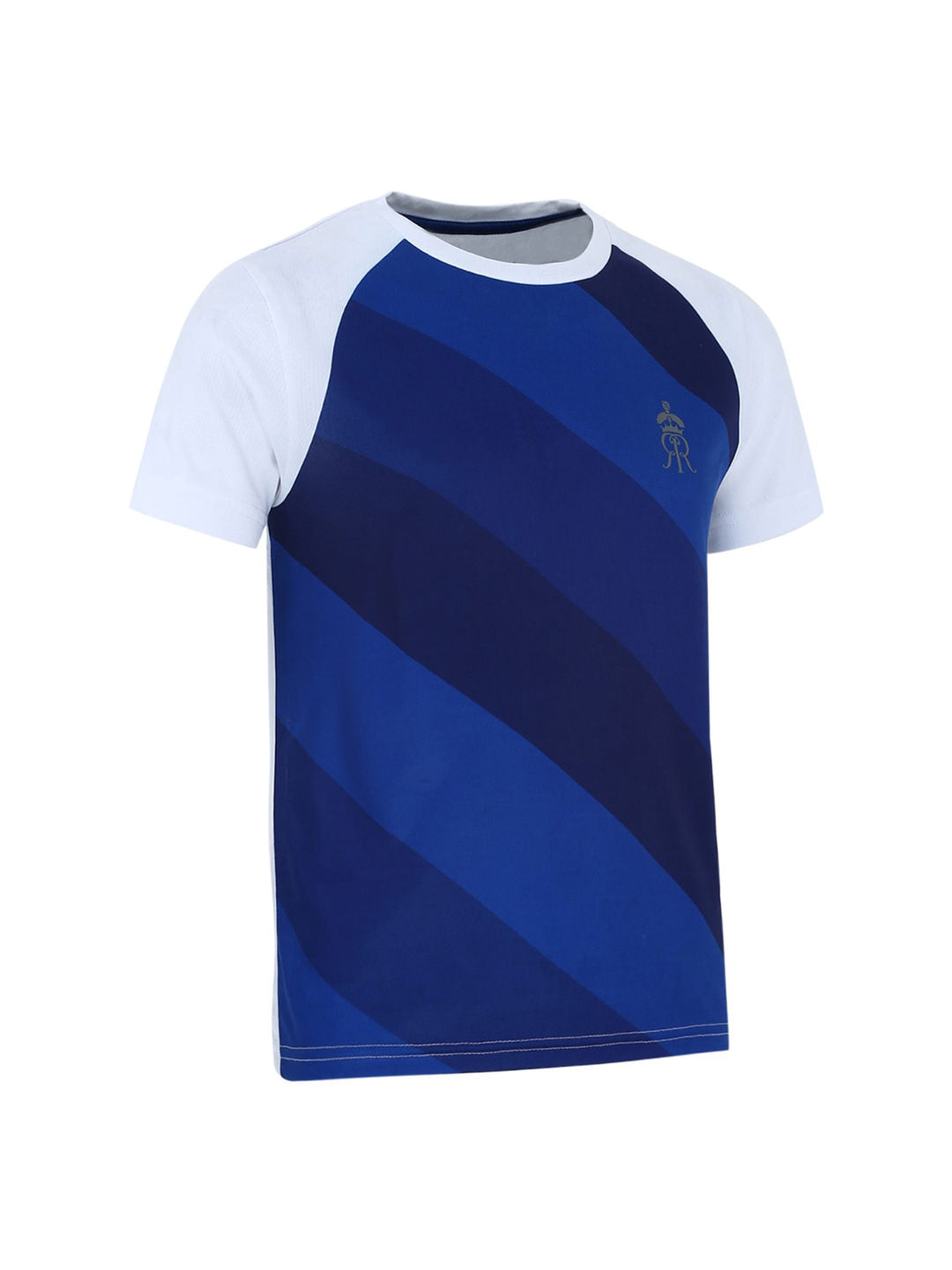 Alcis Boys Rajasthan Royals Blue Striped Round Neck T-shirt