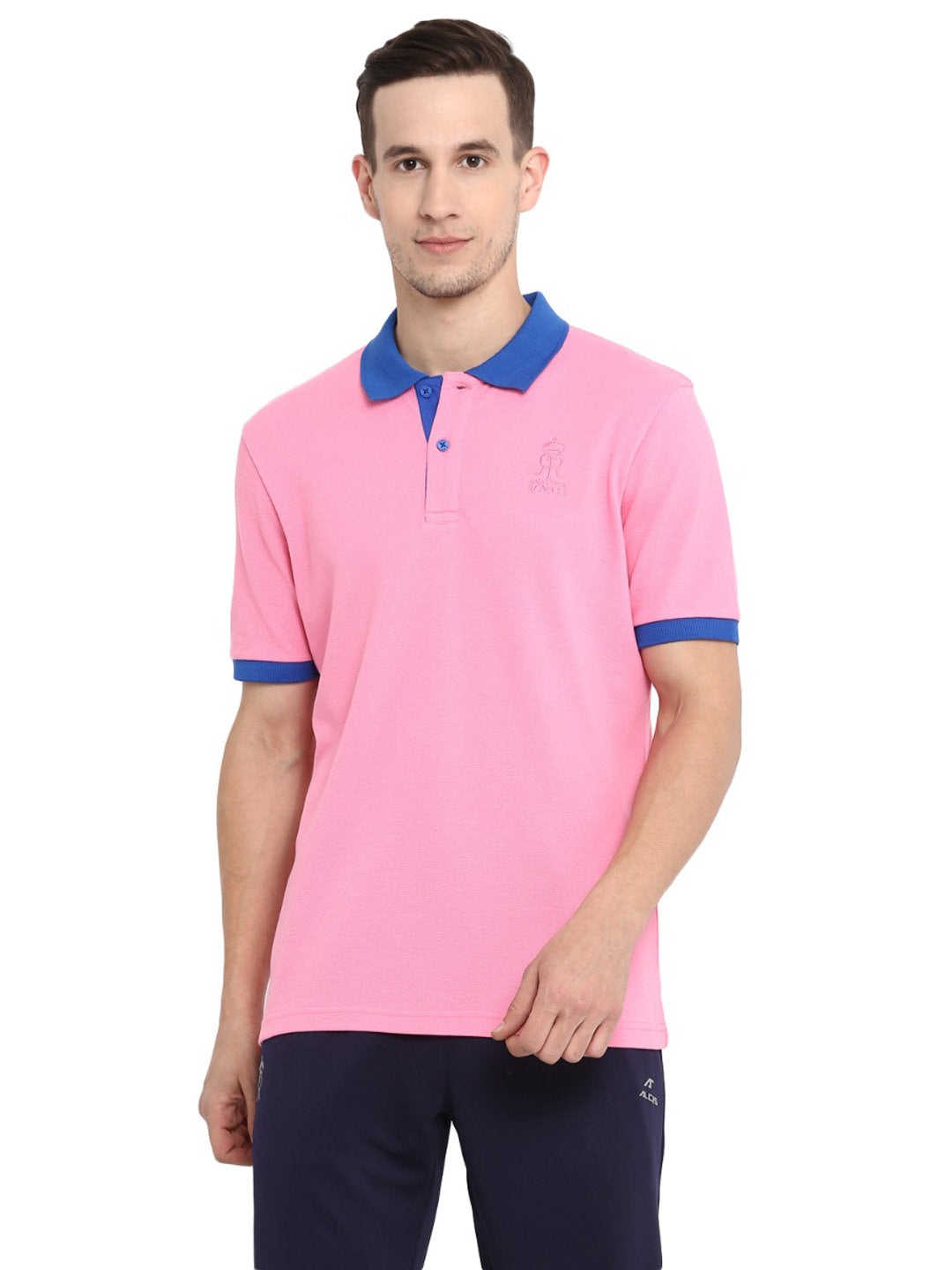 Alcis Men Rajasthan Royals Fanwear Polo-S-Pink
