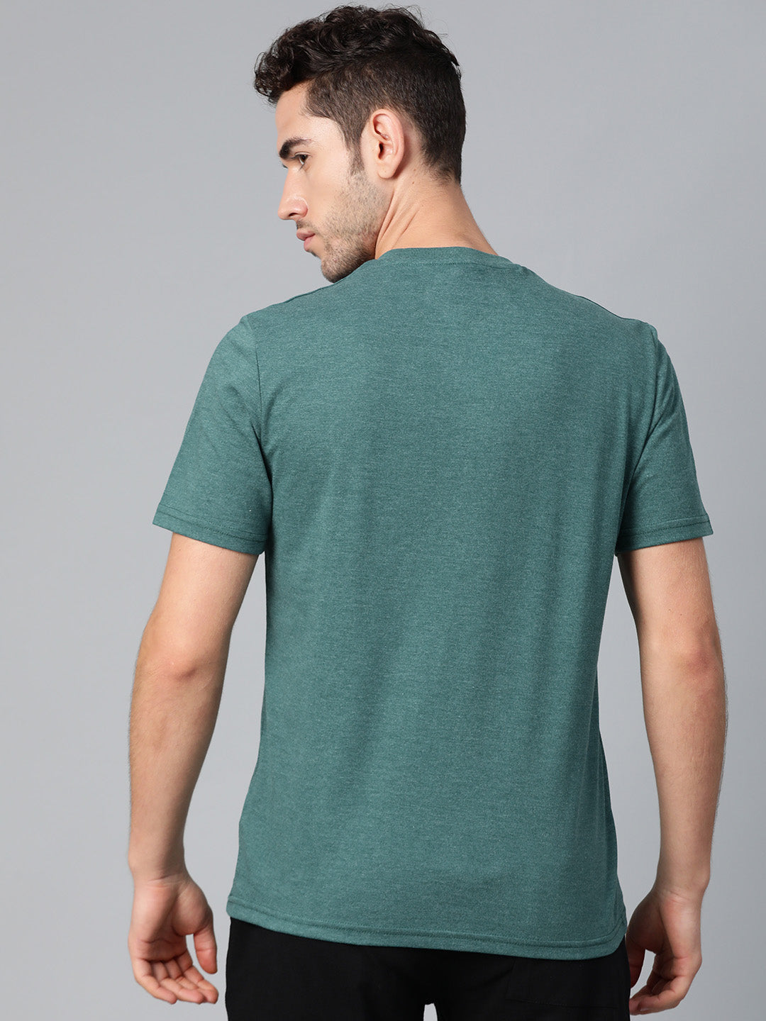 Alcis Men Green Printed Round Neck T-shirt