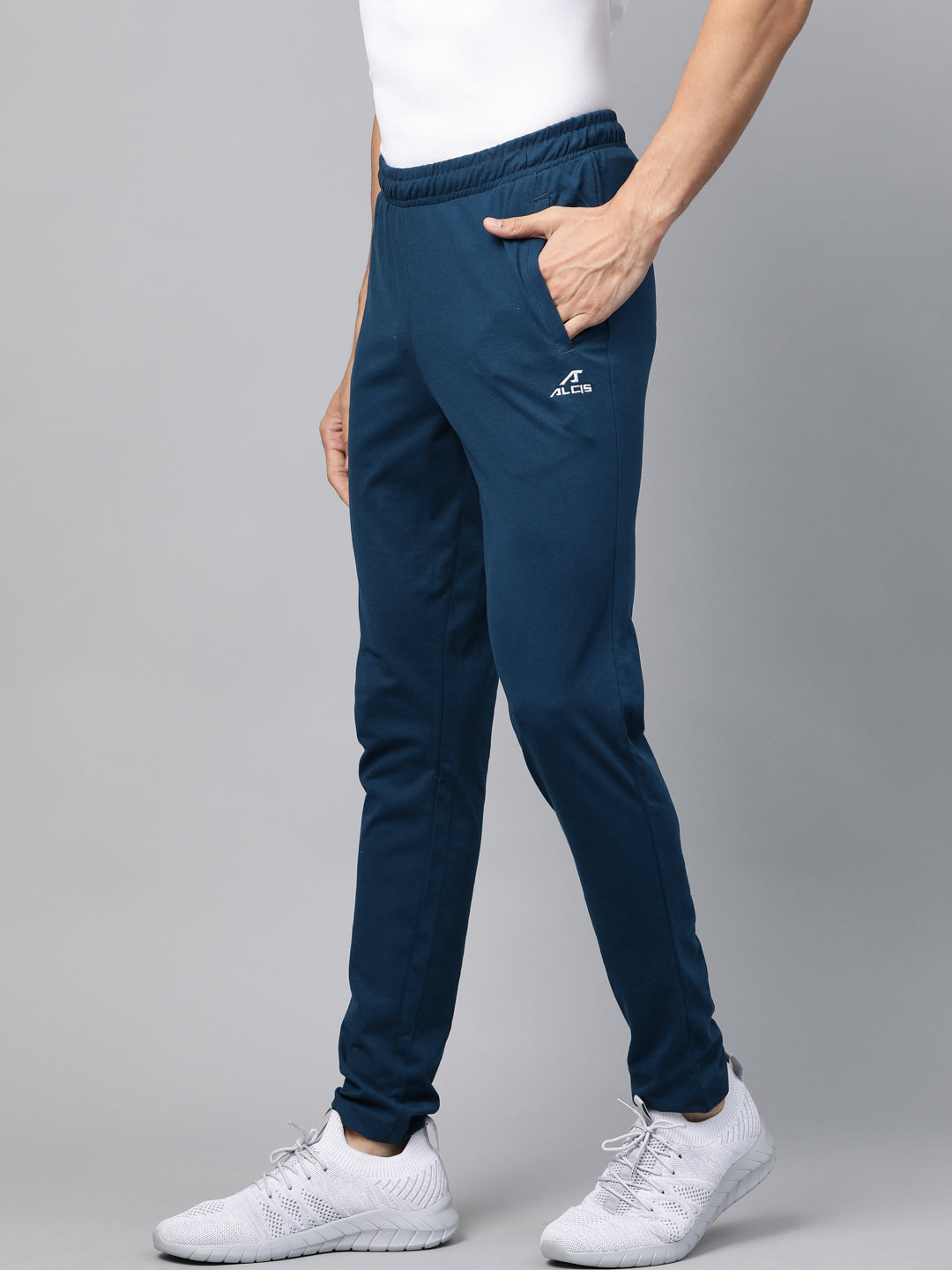 Alcis Men Teal Blue Solid Outdoor Track Pants