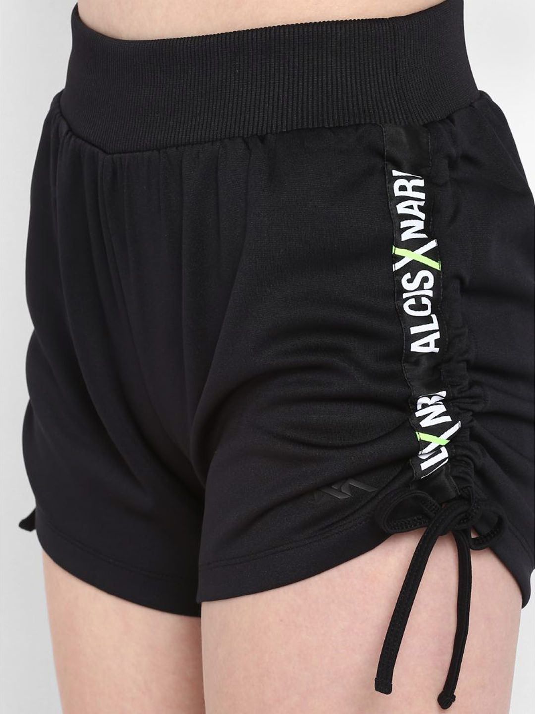 Alcis Women Black Solid Slim Fit Sports Shorts