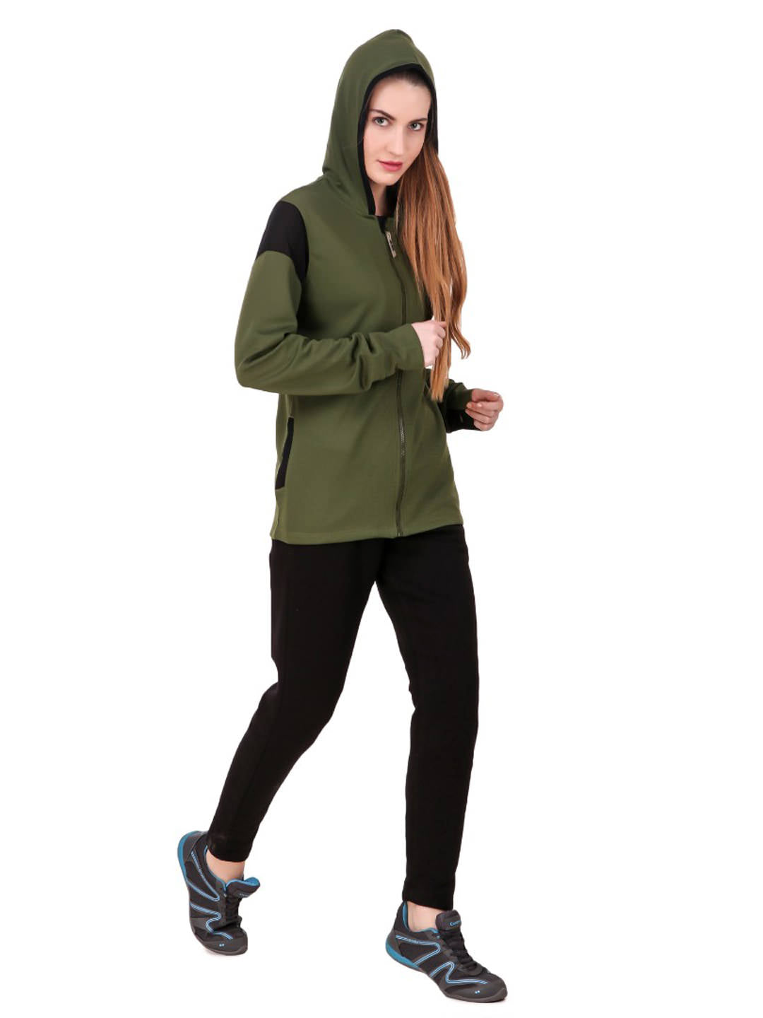 Alcis Women Olive Solid Jackets