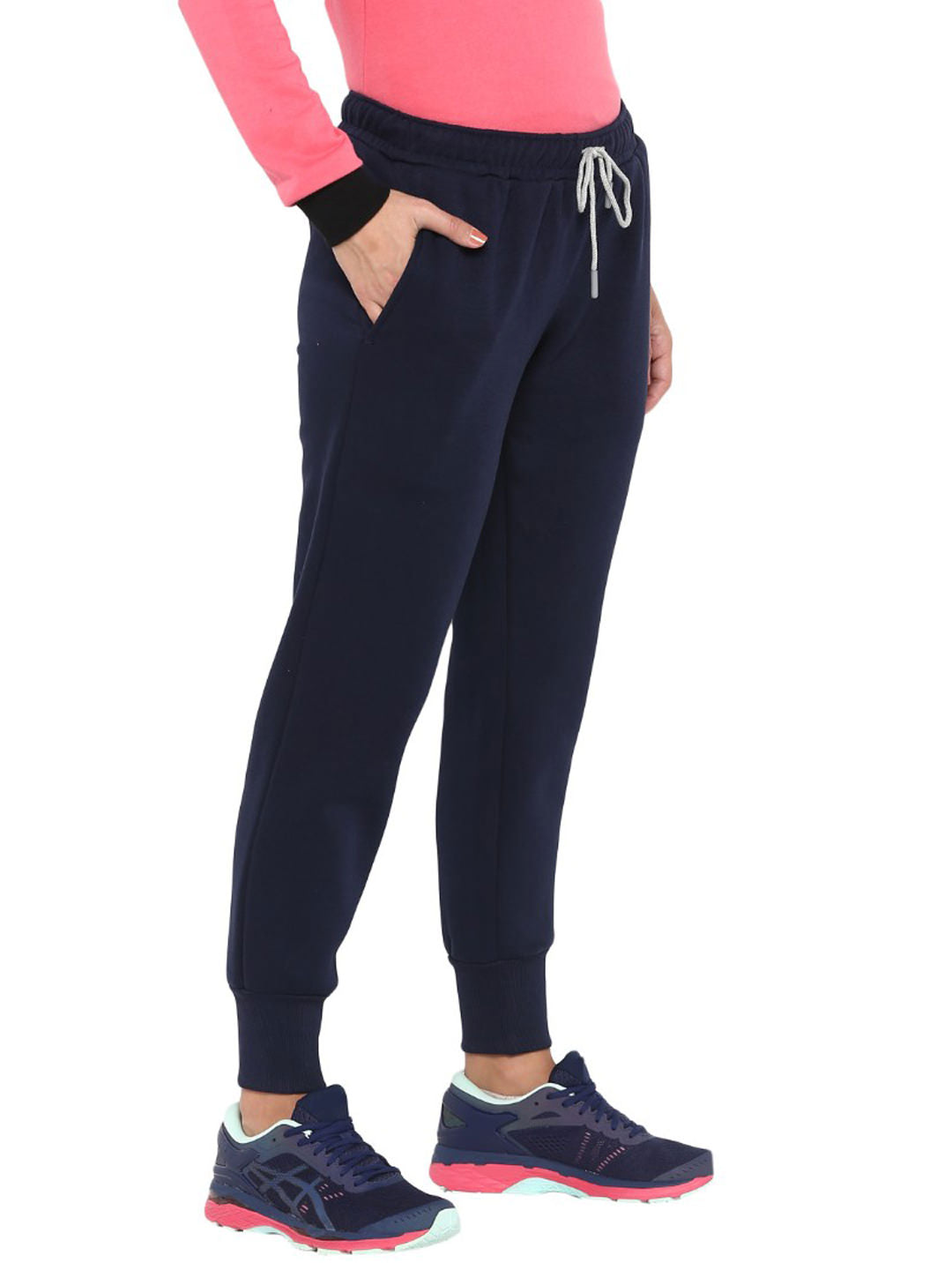 Alcis Women Solid Navy Blue Track Pant