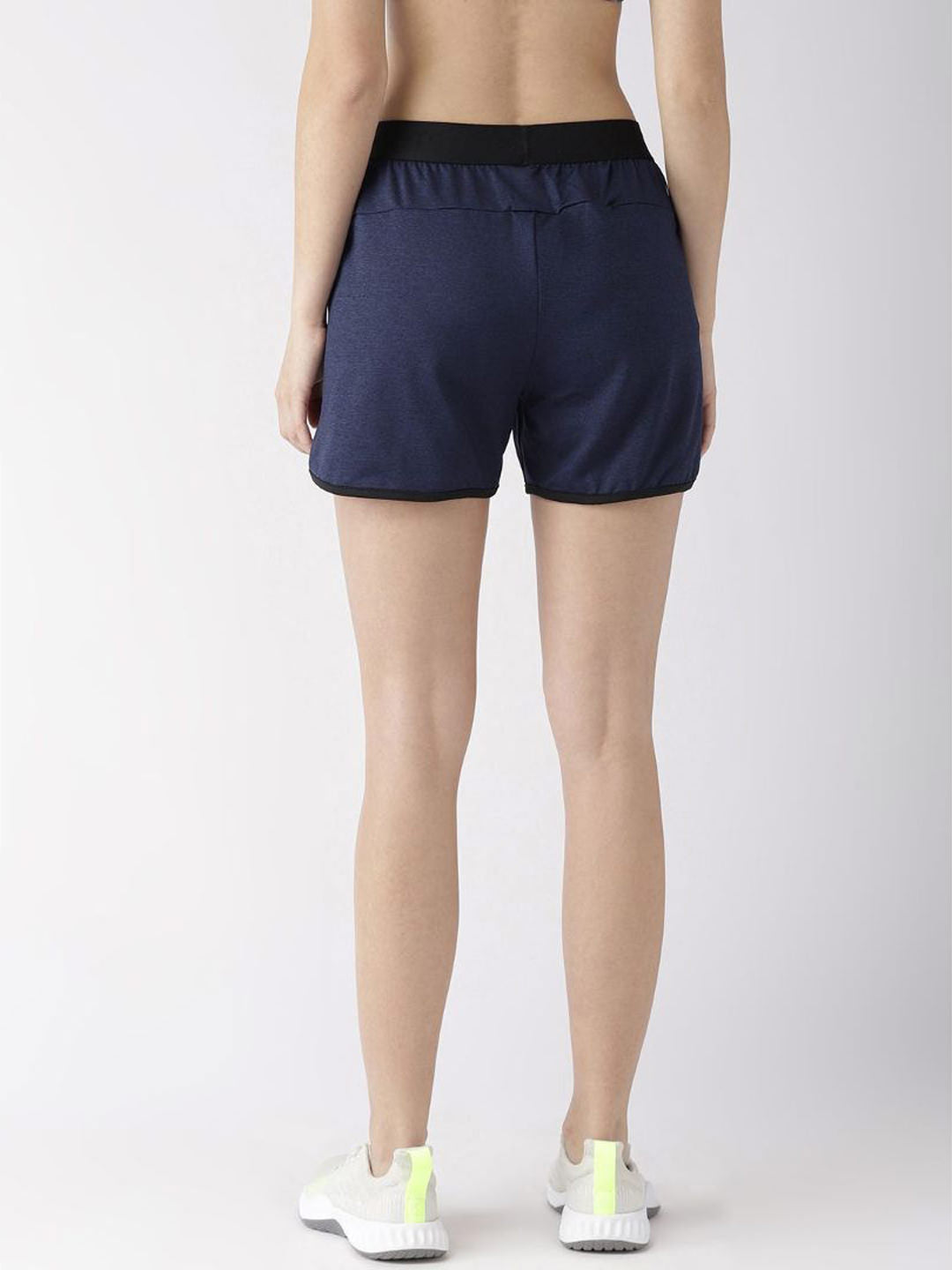 Alcis Women Navy Blue Solid Slim Fit Running Shorts
