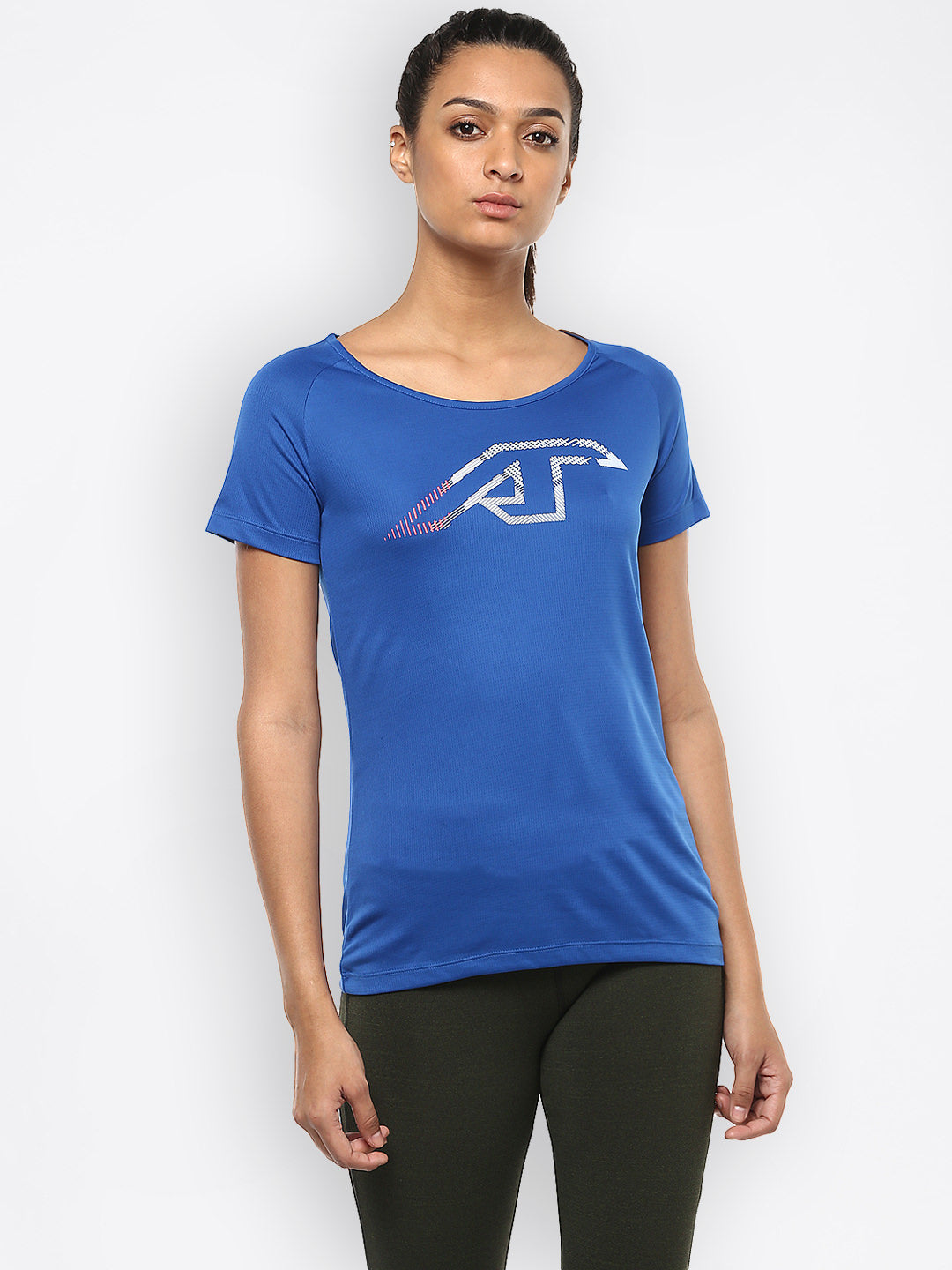 Alcis Women Blue Printed Round Neck T-shirt