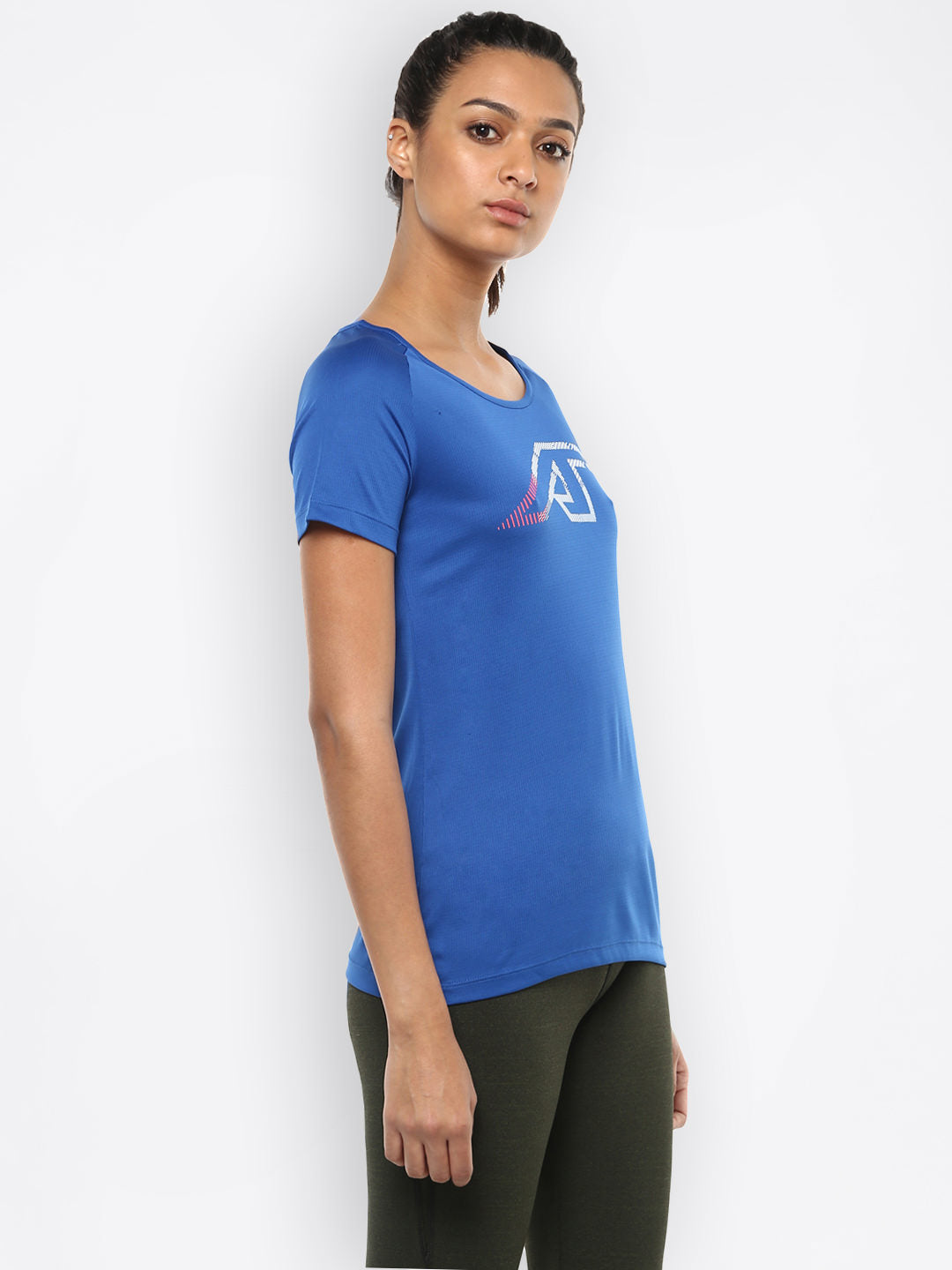 Alcis Women Blue Printed Round Neck T-shirt